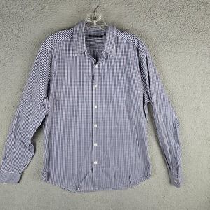 Theory Shirt Mens Large Gingham Button Up Long Sleeve Adult Casual